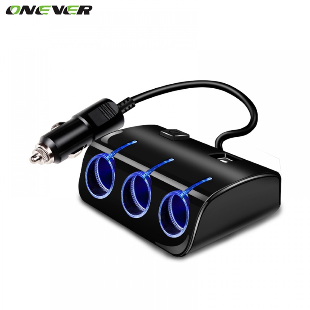 Car Cigarette Lighter Plug Power Adapter Output 120W 5V Dual USB 3 Ports Car Cigarette Lighter Socket Splitter Charger 12V