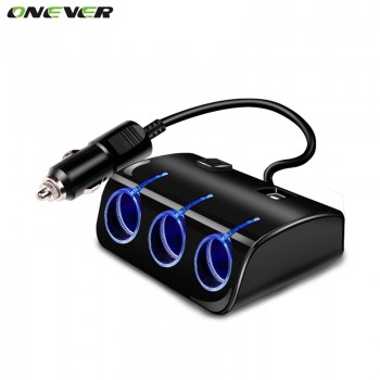 Car Cigarette Lighter Plug Power Adapter Output 120W 5V Dual USB 3 Ports Car Cigarette Lighter Socket Splitter Charger 12V