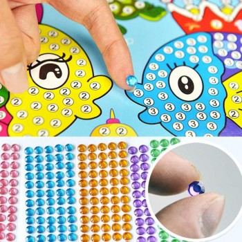 1 Pcs Random Kids Children Kindergarten Educational Puzzles Crystal Diamond Mosaic Sticker Painting Diy Crafts Toys