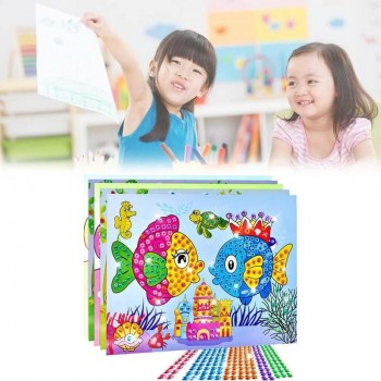 1 Pcs Random Kids Children Kindergarten Educational Puzzles Crystal Diamond Mosaic Sticker Painting Diy Crafts Toys