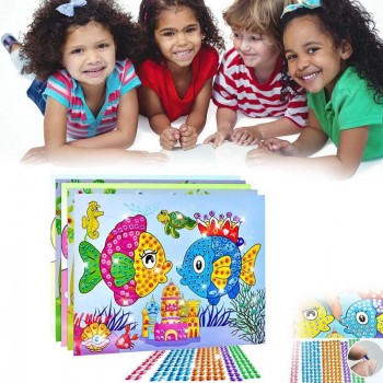 1 Pcs Random Kids Children Kindergarten Educational Puzzles Crystal Diamond Mosaic Sticker Painting Diy Crafts Toys