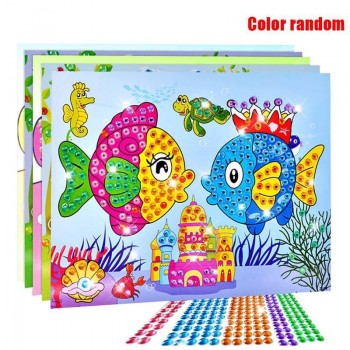 1 Pcs Random Kids Children Kindergarten Educational Puzzles Crystal Diamond Mosaic Sticker Painting Diy Crafts Toys