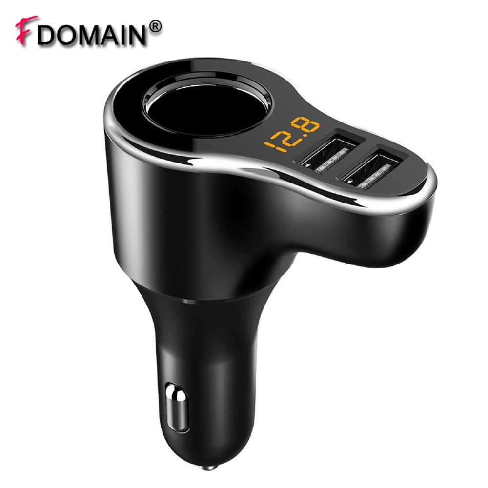 FDOMAIN Intelligent car splitter cigarette lighter socket auto 12V~24V multi-function car dual USB quick charger for iphone ipad