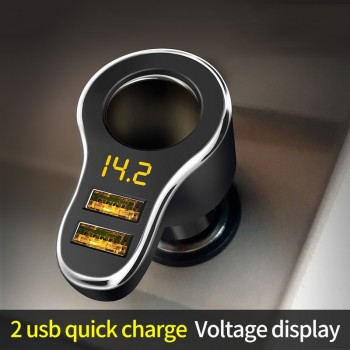 FDOMAIN Intelligent car splitter cigarette lighter socket auto 12V~24V multi-function car dual USB quick charger for iphone ipad