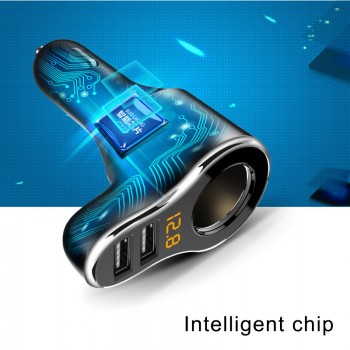 FDOMAIN Intelligent car splitter cigarette lighter socket auto 12V~24V multi-function car dual USB quick charger for iphone ipad