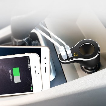 FDOMAIN Intelligent car splitter cigarette lighter socket auto 12V~24V multi-function car dual USB quick charger for iphone ipad