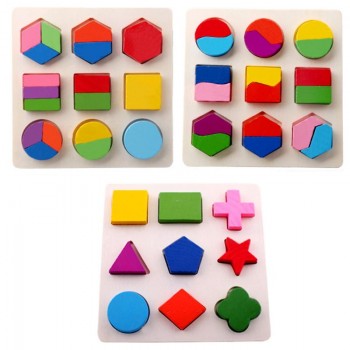 3D Puzzle Toy Kids Baby Wooden Learning Geometry Educational Kids Toys Puzzle Montessori Early Learning Drop Shipping