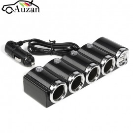 120W 12V USB 4 Way Car Cigarette Lighter Socket Splitter Charger Power Adapter