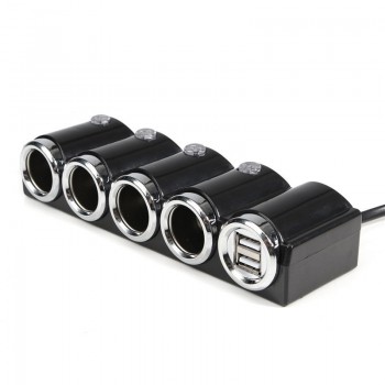 120W 12V USB 4 Way Car Cigarette Lighter Socket Splitter Charger Power Adapter