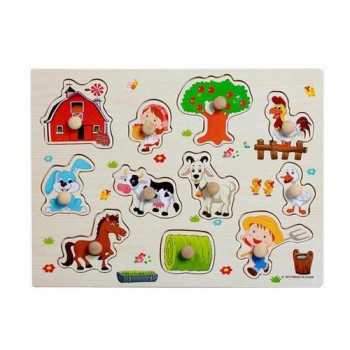 30CM Wooden Puzzle Jigsaw Toys For Children Wood Cartoon Animal Puzzles Intelligence Kids Early Educational Toys For Children