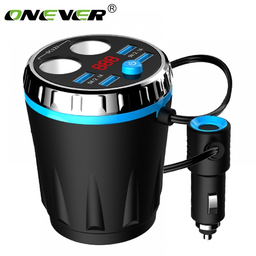 Max 5V 3.1A 4 USB Car Charger for iphone samsung huawei Tablet Dual Cigarette Lighter Car Cup Electronic Lighter Socket Splitter