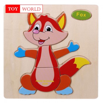 Wooden 3D Puzzle Jigsaw Wooden Toys For Children Cartoon Animal Puzzles Intelligence Kids Children Educational Toy gift z15
