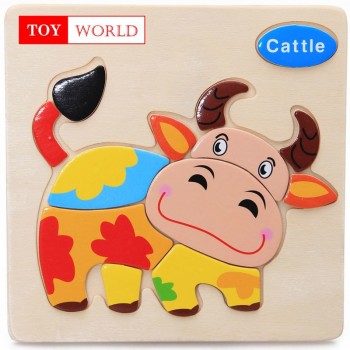 Wooden 3D Puzzle Jigsaw Wooden Toys For Children Cartoon Animal Puzzles Intelligence Kids Children Educational Toy gift z15