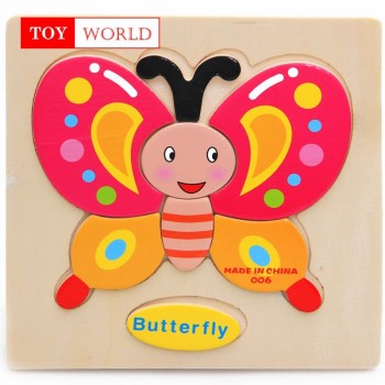 Wooden 3D Puzzle Jigsaw Wooden Toys For Children Cartoon Animal Puzzles Intelligence Kids Children Educational Toy gift z15
