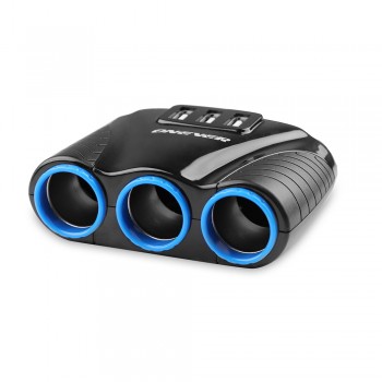120W 3 Way Auto Sockets Car Cigarette Lighter Adapter Lighter Splitter Lighter 5V 3.1A Output Power 3 USB Car Charger 12V/24V