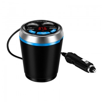 3 in 1 Bluetooth FM Transmitter Car Music MP3 Player Hands Free Car Kit Cup Holder Cigarette Lighter 2 USB Power