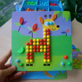new arrive Mideer children mosaic nail mushrooms nails wooden puzzle cartoon toy desktop toys