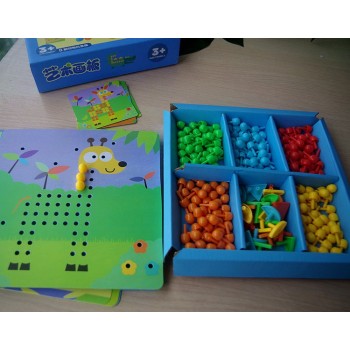 new arrive Mideer children mosaic nail mushrooms nails wooden puzzle cartoon toy desktop toys
