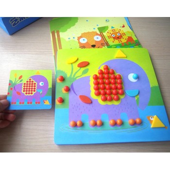 new arrive Mideer children mosaic nail mushrooms nails wooden puzzle cartoon toy desktop toys