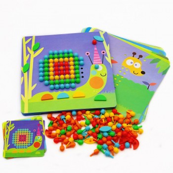 new arrive Mideer children mosaic nail mushrooms nails wooden puzzle cartoon toy desktop toys