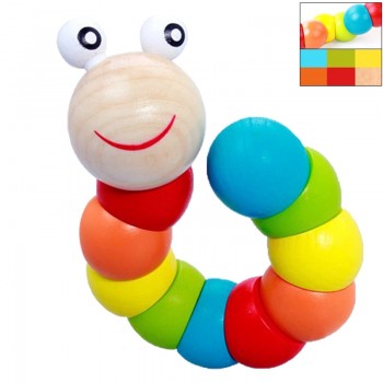 Kids Puzzle Educational Wooden Toys Color Count Fingers Flexible Training Baby Children Spinner Twisting Worm Toys for Children