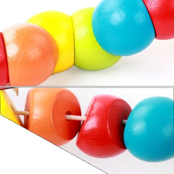 Kids Puzzle Educational Wooden Toys Color Count Fingers Flexible Training Baby Children Spinner Twisting Worm Toys for Children