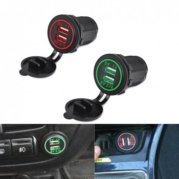 12v Mobile Phone Car Charger Lighter Socket Dual USB Car Charger Adapter For Iphone 2 Port Power Socket For Iphone Samsung