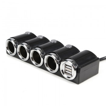 120W 12V USB 4 Way Car Cigarette Lighter Socket Splitter Charger Power Adapter