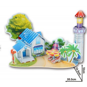 3D DIY Puzzle Jigsaw Baby toy Kid Early learning Castle Construction pattern gift For Children Brinquedo Educativo Houses Puzzle