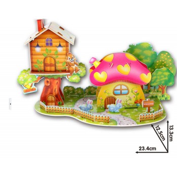 3D DIY Puzzle Jigsaw Baby toy Kid Early learning Castle Construction pattern gift For Children Brinquedo Educativo Houses Puzzle