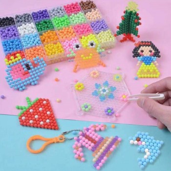 34 Colors 200pcs/1 bag DIY Water Spray Magic 3D Puzzle Hand Making perler beads Toys for Children 3D Beads Puzzle Ball