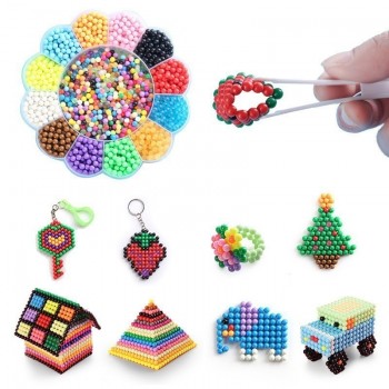 34 Colors 200pcs/1 bag DIY Water Spray Magic 3D Puzzle Hand Making perler beads Toys for Children 3D Beads Puzzle Ball