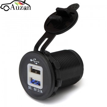 Blue LED Car Cigarette Lighter Socket Dual USB Charger 2 Port Power Adapter Outlet 5V 2.1A/1A Cigarette Lighter