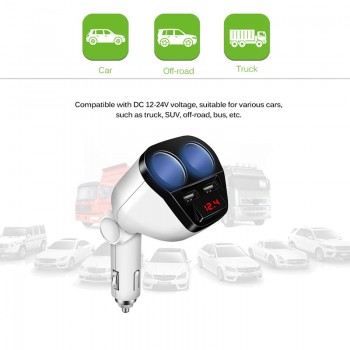 Onever 120W Dual USB Car Charger Cigarette Lighter Socket Splitter Max 3.4A Power Adapter Charger for iPhone 7 Samsung Galaxy s8