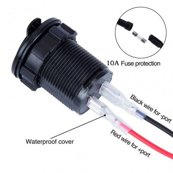 Waterproof Car Power Charger Cigarette Lighter Adapter Socket Splitter 2.1A/2.1A Dual USB Car Charger Power Adapter For Iphone