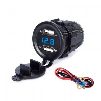 Waterproof Car Power Charger Cigarette Lighter Adapter Socket Splitter 2.1A/2.1A Dual USB Car Charger Power Adapter For Iphone