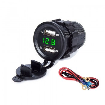 Waterproof Car Power Charger Cigarette Lighter Adapter Socket Splitter 2.1A/2.1A Dual USB Car Charger Power Adapter For Iphone