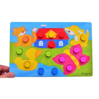 1 Set Montessori Wooden Toys Puzzles Tangram Jigsaw Board Educational Early Learning Cartoon Wood Puzzles Kids Toys for Children