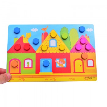 1 Set Montessori Wooden Toys Puzzles Tangram Jigsaw Board Educational Early Learning Cartoon Wood Puzzles Kids Toys for Children