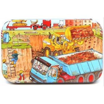 60 Pieces Wooden Puzzle Toys with Iron Box Kids Cartoon Animal Wood Puzzles Educational Toys for Children Christmas Gift
