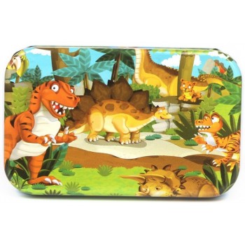 60 Pieces Wooden Puzzle Toys with Iron Box Kids Cartoon Animal Wood Puzzles Educational Toys for Children Christmas Gift