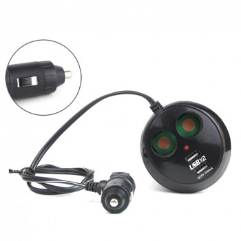Socket 2 Way Charger Cigarette Lighter Power Adapter Splitter Dual USB Charge Indicator Mini Multi Car Universal