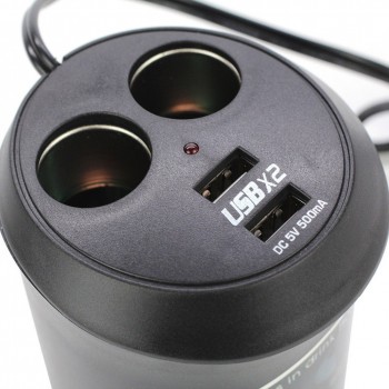 Socket 2 Way Charger Cigarette Lighter Power Adapter Splitter Dual USB Charge Indicator Mini Multi Car Universal