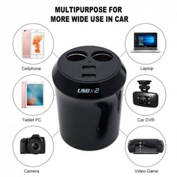 Socket 2 Way Charger Cigarette Lighter Power Adapter Splitter Dual USB Charge Indicator Mini Multi Car Universal