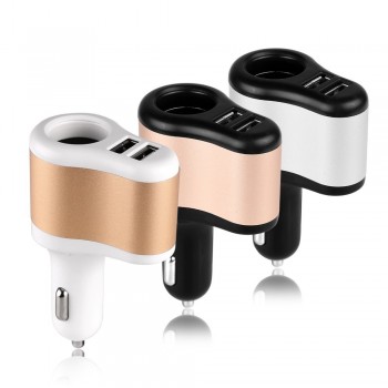 High Quality 12V 1A amp; 2.1A Universal 2 Ports Dual USB One Way Car Cigarette Lighter Power Socket Charger Adapter for Phone GPS