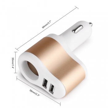 High Quality 12V 1A amp; 2.1A Universal 2 Ports Dual USB One Way Car Cigarette Lighter Power Socket Charger Adapter for Phone GPS