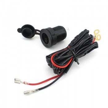 Waterproof 12V-24V Car Motorcycle Female Cigarette Lighter Power Socket Outlet with 1.5M Fuse Line Wire for GPS Cellphone MP3