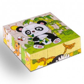 Six-face Picture Wooden Jigsaw 3D Puzzle Toys Childrens Early Educational Toys Cube Jigsaw Puzzle 10 Types available