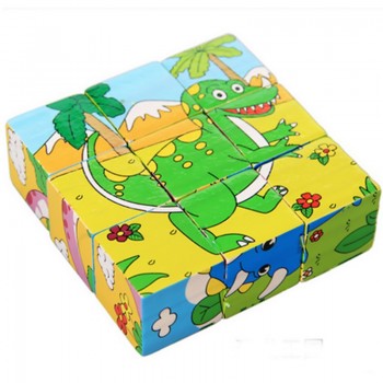 Six-face Picture Wooden Jigsaw 3D Puzzle Toys Childrens Early Educational Toys Cube Jigsaw Puzzle 10 Types available
