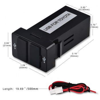 Urbanroad Blue DC 12V Dual USB Car Cigarette Lighter Socket Charger Power Adapter Outlet 2 USB Port Charger Socket For TOYOTA